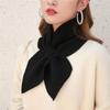 Winter Women's Solid Color Versatile Small Scarf Cross Scarf