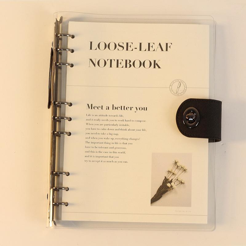 A5 B5 Rose Gold With Wallet Button 90 Sheet Inner Page Binder Notebook Cover Diary Agenda Planner Paper Cover School Stationery