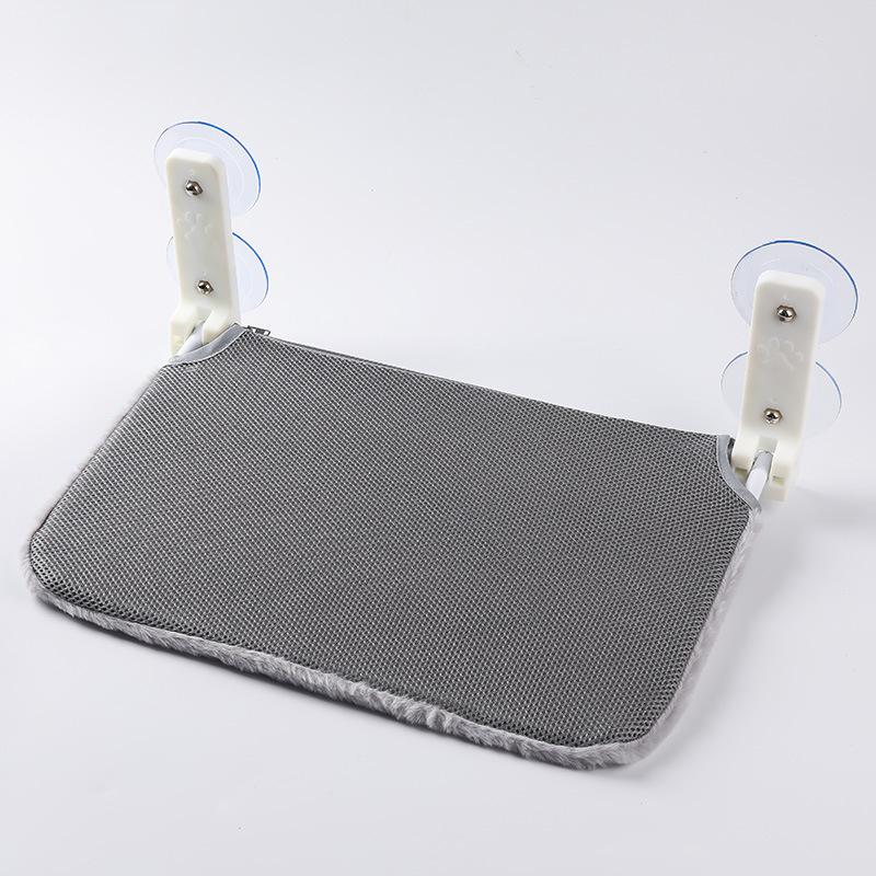 Складной гамак для кошек, двойная присоска, устойчивый, плюшевый, сетчатый, на окно, на стену, для прыжков, гамак для кошек на присосках