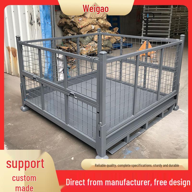 Customizable Heavy-Duty Galvanized Folding Metal Tote Box for Warehousing & Logistics