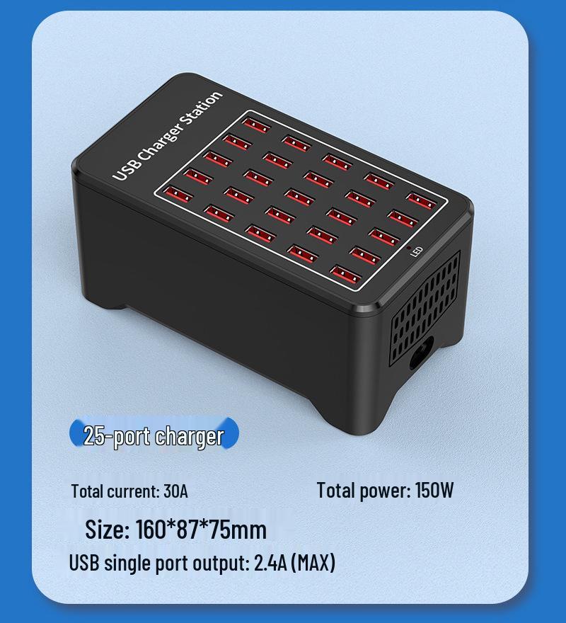Многопортовое USB-зарядное устройство 150 Вт, 1 А/2 А, с 10, 15, 20 и 30 портами быстрой зарядки