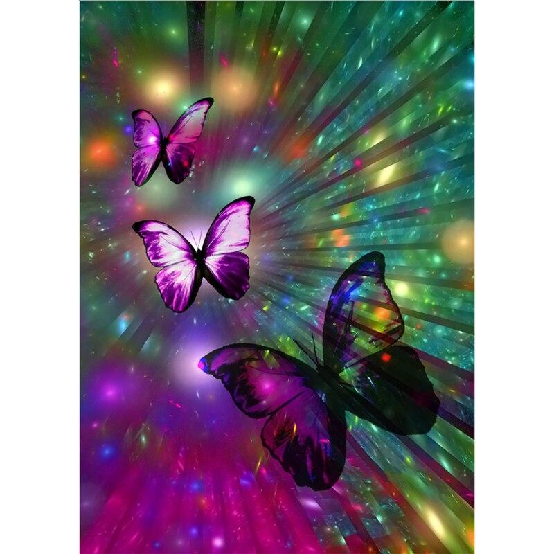 Butterfly DIY 5D Diamond Painting Full Round Rhinestone Animal Mosaic Diamond Embroidery Flowers Cross Stitch Home Decor