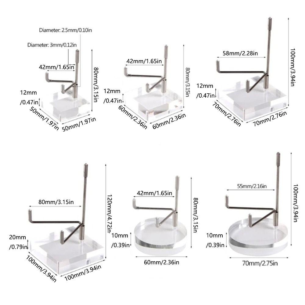 Adjustable Metal Arms Crystal Holder Soft Rubber Case Metal Mineral Rack  Museum