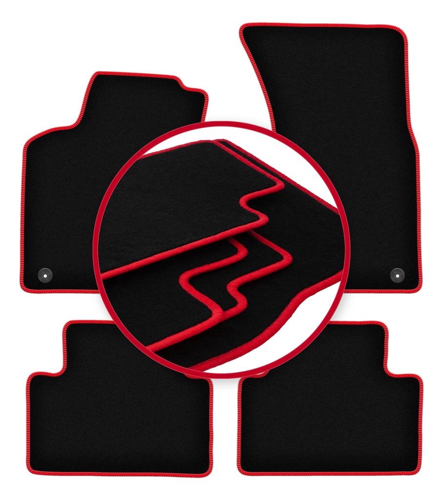 Велюровые коврики с красной окантовкой для: Porsche Macan SUV (2013-)