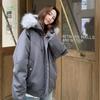 Women's Clothing Retro Pie Overcomes Fur Collar Jacket Hooded Thickened Winter Cotton-padded Clothes
