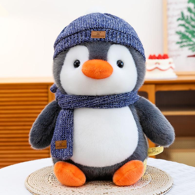 Penguin Plush Toy With Hat And Scarf For Kids Gift And Ocean Aquarium Souvenir