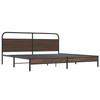 VidaXL Cadre de lit en métal sans matelas chêne marron 180x200 cm, meuble de chambre à coucher, lit double, sommier, lit, 3318699