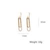Long Tassel Shiny Golden Rectangle Drop Geometric Earrings For Women Wedding Engagement Party Jewelry