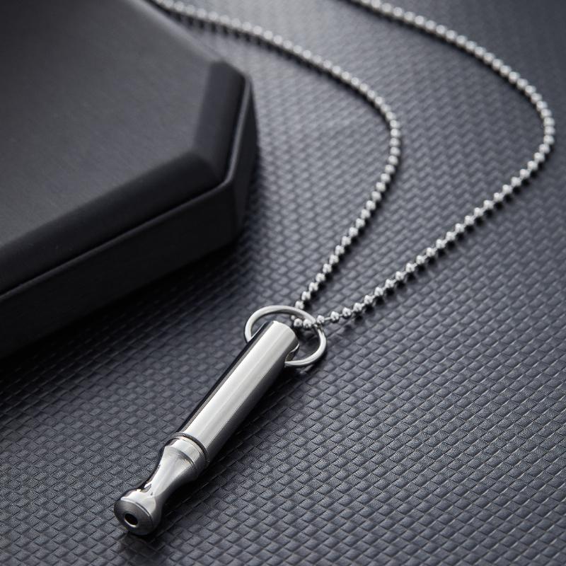 Дыхательная медитация Осознанность Дыхание Ожерелье против курения Свисток из нержавеющей стали Украшение для снятия тревоги