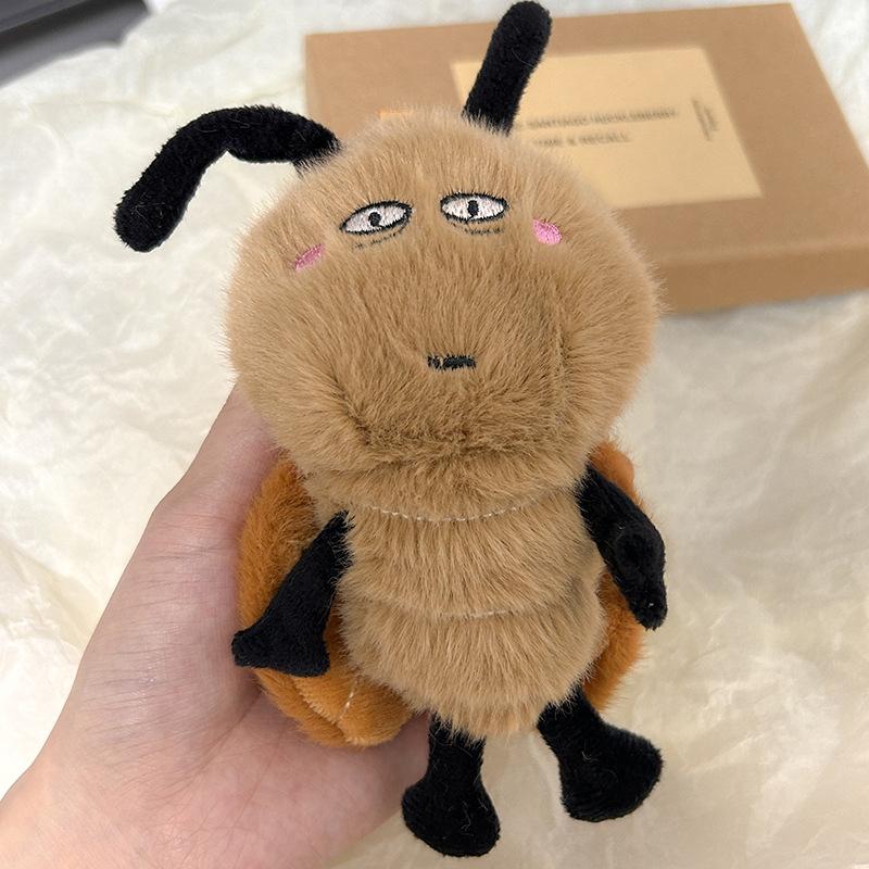 Забавный плюшевый брелок в виде таракана, мультяшный таракан, кукла, кулон, брелок для автомобиля, рюкзак, сумка, декор, подарок для ребенка