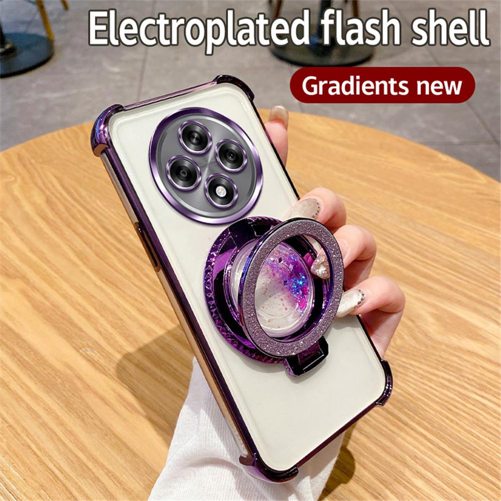 Магнитный чехол-подставка с зыбучим песком для телефона OPPO Reno 11F 5G 12 11 Pro A16 A16S A53S A54S A17 A5 A9 2020 Блестящая противоударная накладка