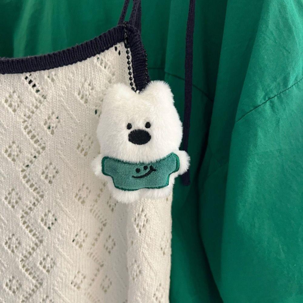 Stuffed Plush Dolls White Puppy Plush Pendant Bag Pendant Plush Toy Cartoon Key Chain Unisex