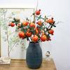 Plastic Artificial Pomegranate Branches 5-Fruit Fake Plants Birthday Decor