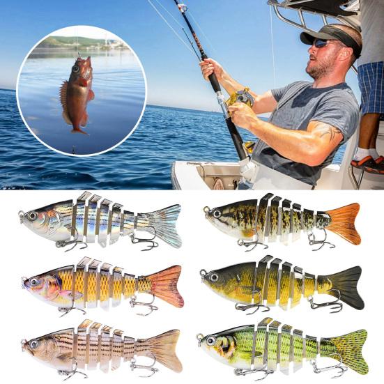 1/2/3/5Pcs 10CM/15.5G Multi-Jointed Fishing Lure with Hooks Realistic 7-Section Swimbait Plastic Artificial Bait Freshwater Saltwater Accessories
