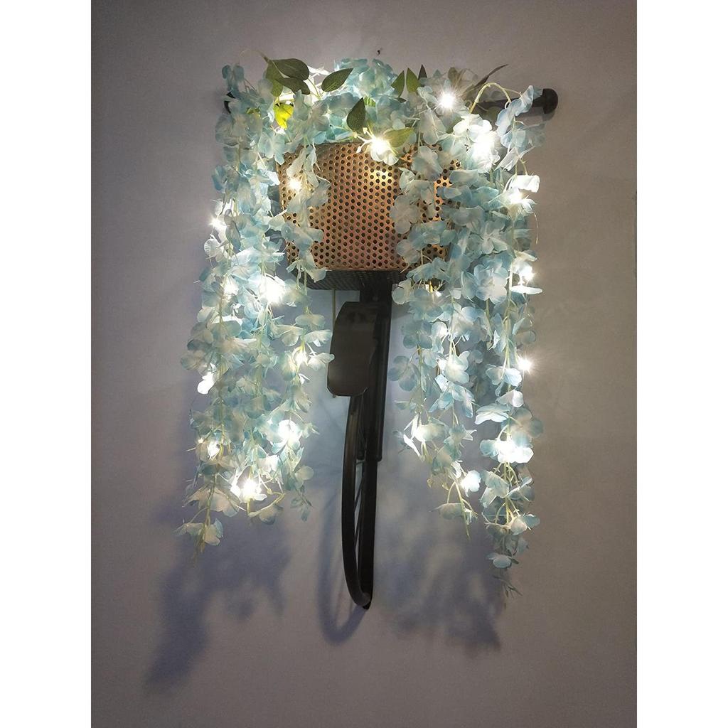 Настенный подвес из кованого железа для книг, декоративный цветочный узор - (Черный, средний) 76,2 x 53,3 сантиметра, металл