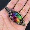 Радужный солнечный кварцевый драгоценный камень, чистая медная проволока, обернутая подвеской ручной работы, ювелирные изделия «Древо жизни»