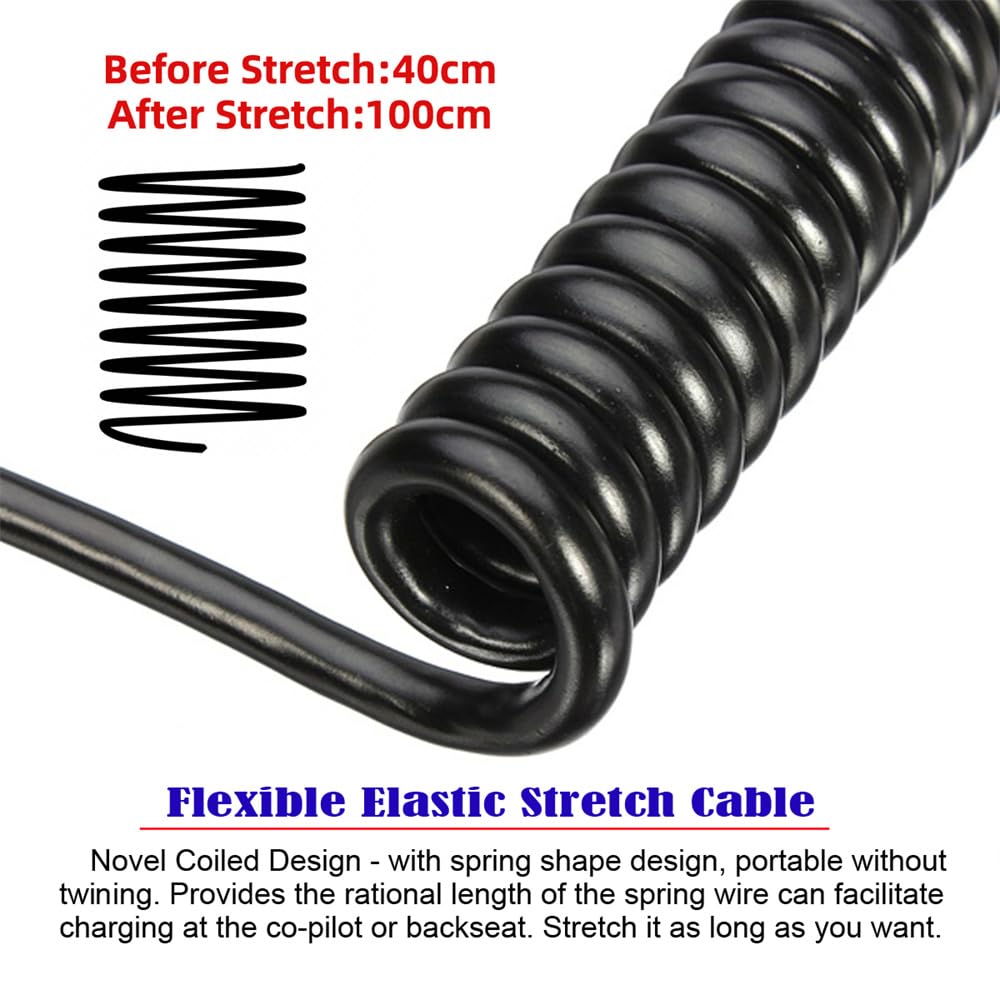 Cablecc RJ45 Stretch Coiled Cable Cat6 8P8C UTP LAN Ethernet Network Patch Extension Cable 6.56ft/2.0m