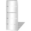 VidaXL Shoe Cabinet 5 Shelves and Mirror 63x17x169.5 Cm White