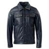 Classic 507 Style Real Cow Leather Jacket For Men Blue Black Slim Fit Genuine Skin Coat Male Clothes Autumn Asian Size