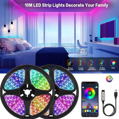 10M Amill USB Светодиодная лента 2835 SMD Bluetooth RGB Lights Гибкая светодиодная лента для ламп RGB TV Настольный диодная лента Подсветка телевизора Вечеринка
