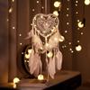 LED Light-Up Dreamcatcher - Hollow Heart Wedding Pendant, Nordic Christmas Tree Decor