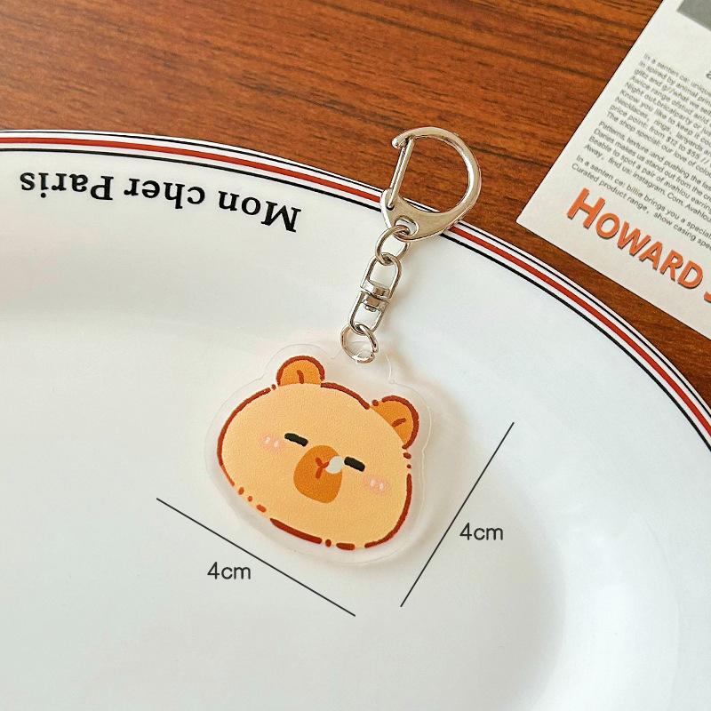 Милый мультяшный акриловый капибара брелки подарки игрушка кулон капибала брелок ключи аксессуары забавные автомобильные ключи брелки