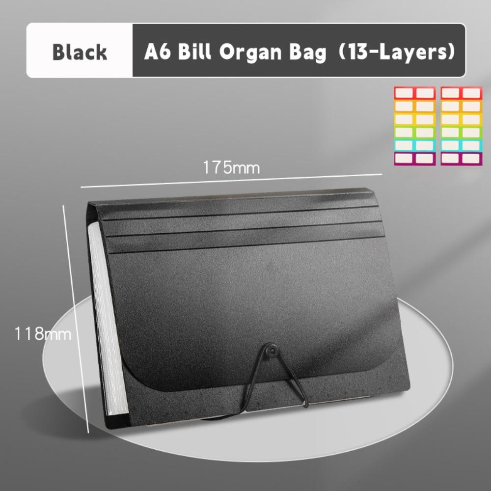 13-Layers A6 Bill Storage Booklet Strap Design Receipt Collection Book Receipt Collection