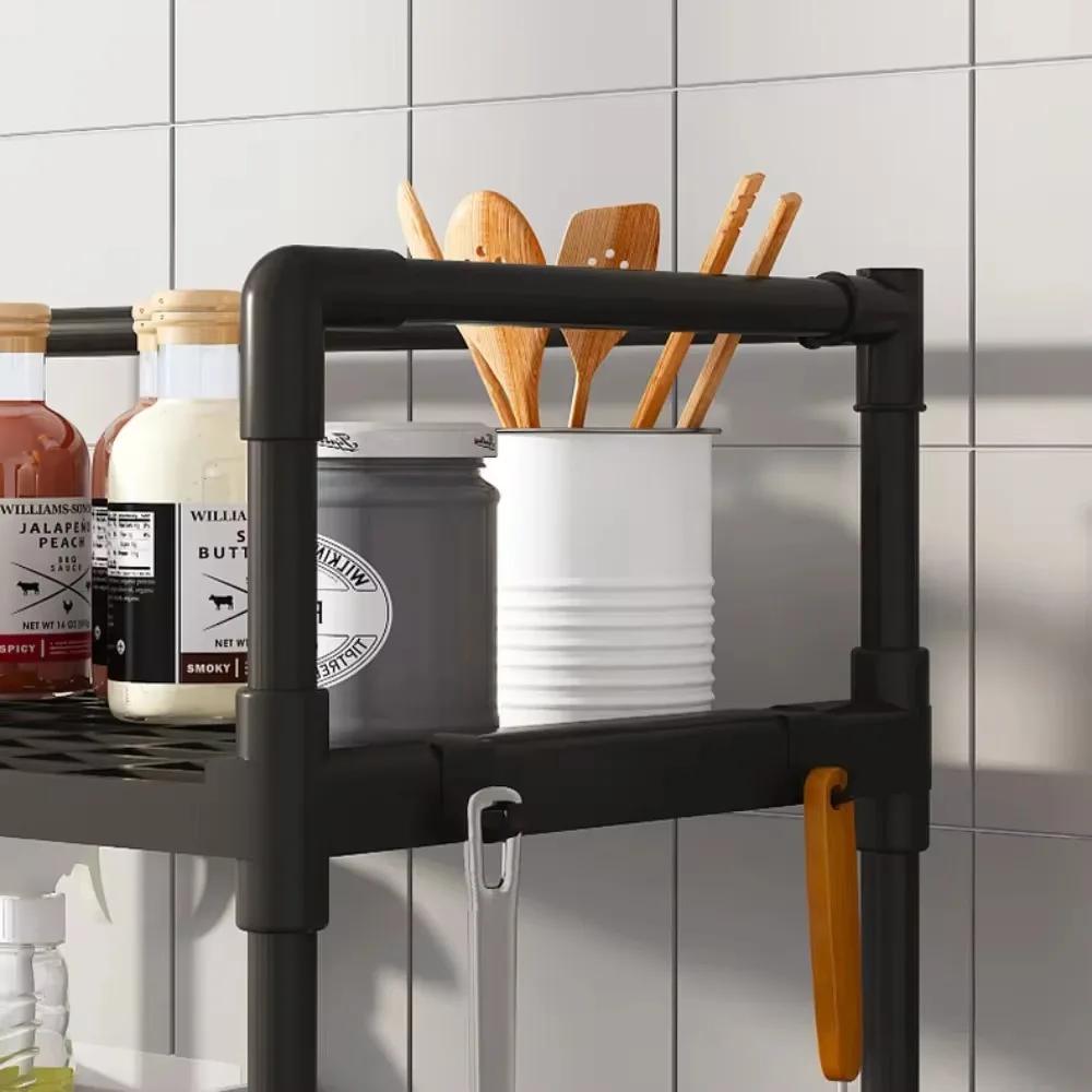 Kitchen Multilayer Storage Rack Floor Standing Microwave Oven Racks Bathroom Waterproof Storage Shelf Plastic Kitchen Organizer