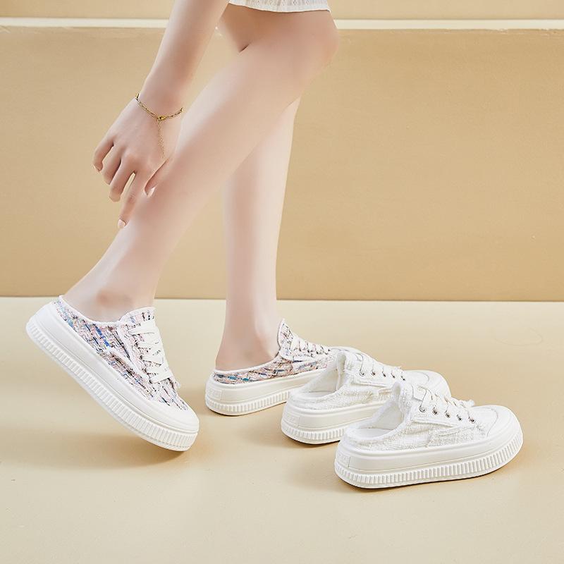 Fashion versatile cool slippers spring and summer 2025 new versatile casual cool slippers thick-bottomed bag head half slippers women