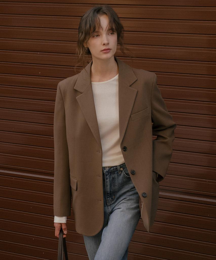 TILL I DIE Wool Blend Tailored Jacket [Tifa06Jk04]_Charcoal