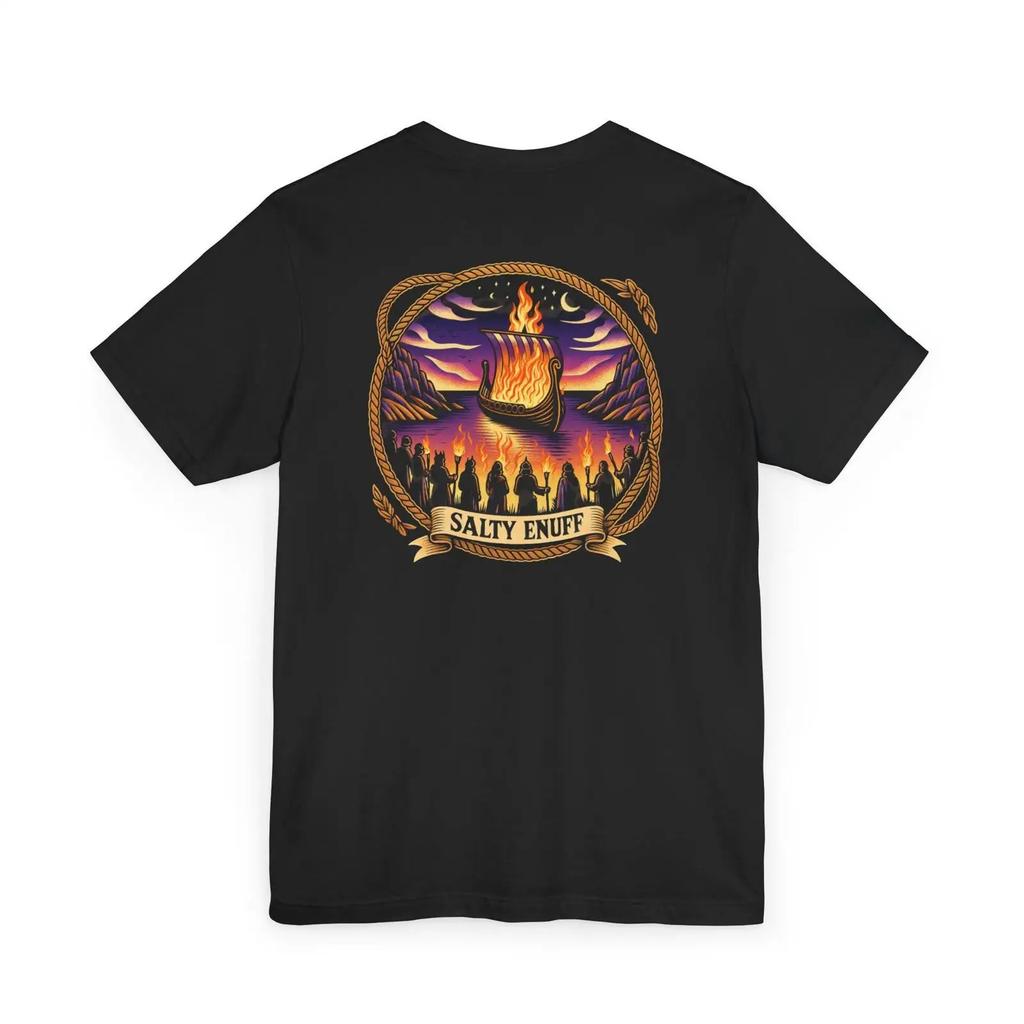 Viking Funeral Se Jersey T Shirt Beach Vibe Casual Summer Wear Adventure Vintage Washed Soft Stylish Fashion Graphic Slightly