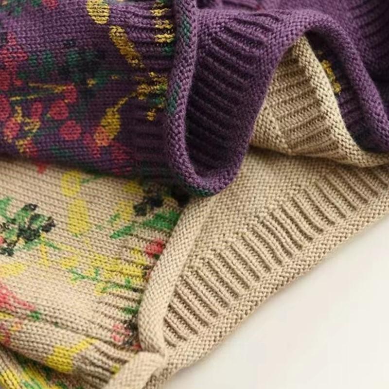 Johnature Нишевая футболка с цветочным принтом, модная, индивидуальная, винтажная, с круглым вырезом, с длинными рукавами, в китайском стиле, свободная, повседневная футболка