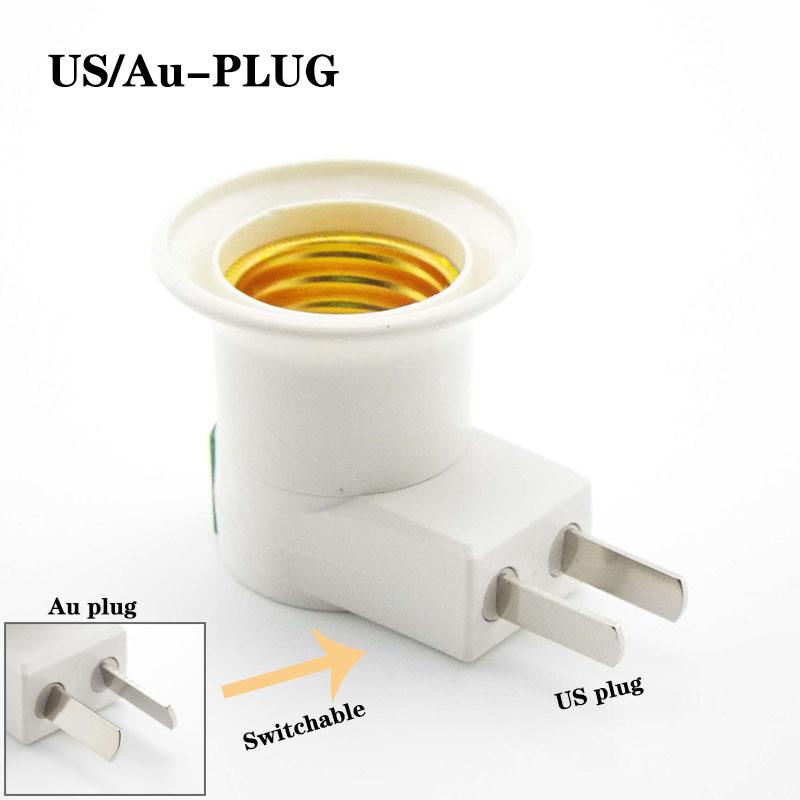 5pcs AC 220v E26 E27 To US EU UK Power Plug LED Bulb Holder Base Socket To E27 Plug Screw Lamp Light Adapter Converter Connector