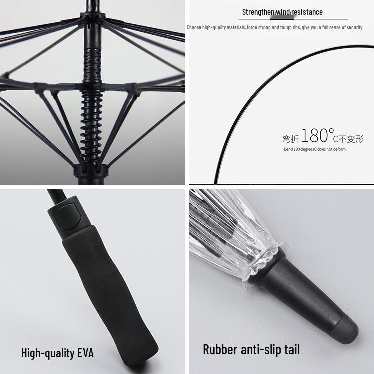 Eco-friendly Large PVC Transparent Golf Umbrella - Windproof, Rainproof, Sturdy, Long Handle with Print Logo