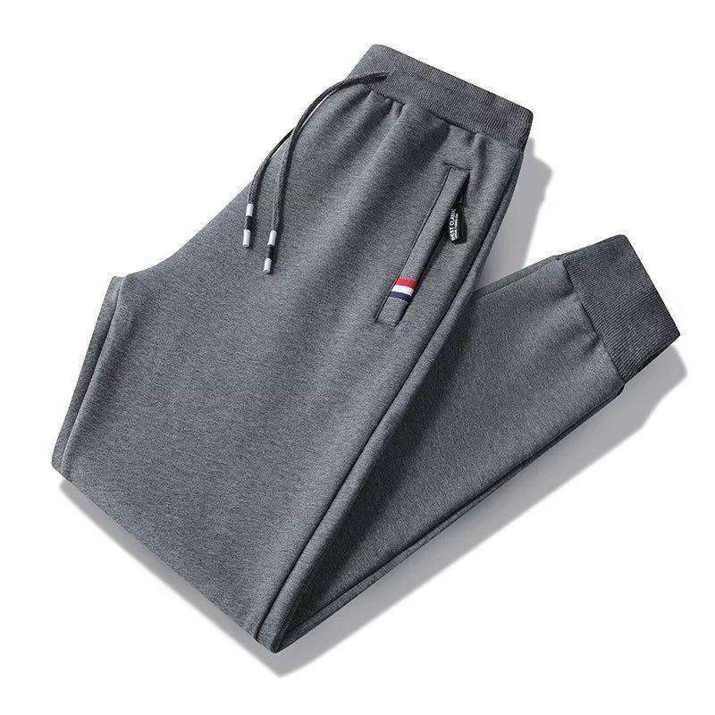 Мужские спортивные брюки большого размера на молнии на осень - повседневные прямые спортивные брюки