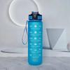 1L Sports Water Bottle With Straw Time Marker Gradient Color Motivational Bottle Leakproof Outdoor Student Drinking Water Cup
