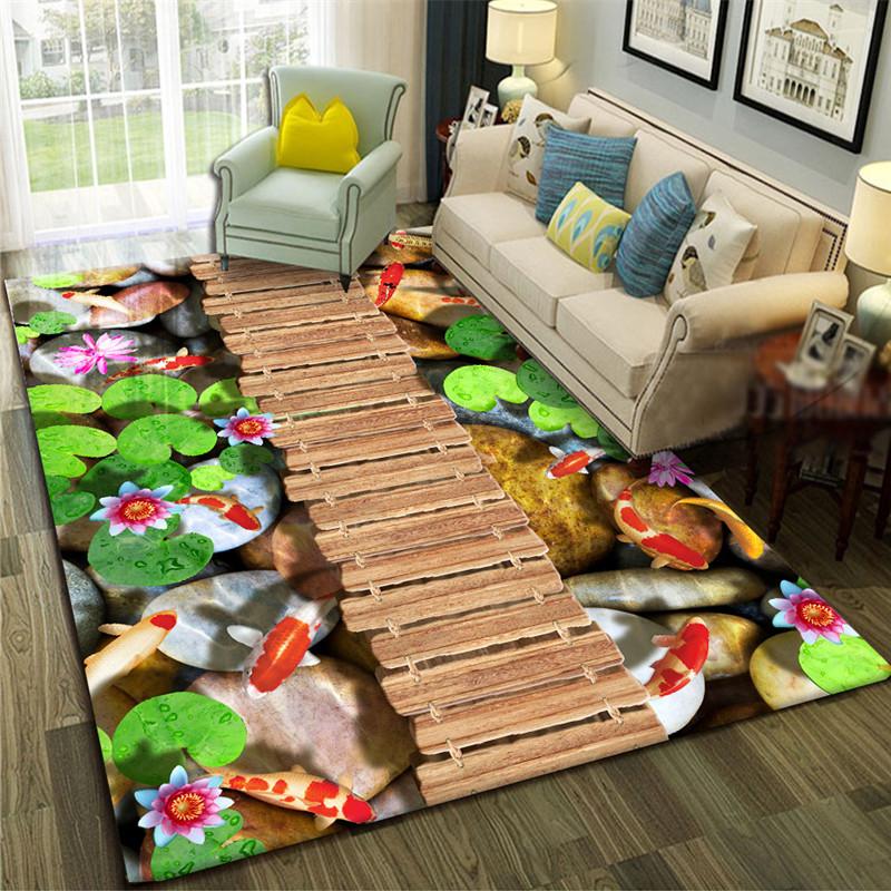3D Carpet Floor Mat Landscape Pattern Living Room Carpets Sofa Mat Bedroom Bedside Rugs Entrance Non Slip Doormat Rug
