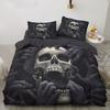 3pcs 3D Skull Printed Duvet Cover Set, Soft Cozy Anime Bedding Set For Bedroom & Guest Room, Home Bedding