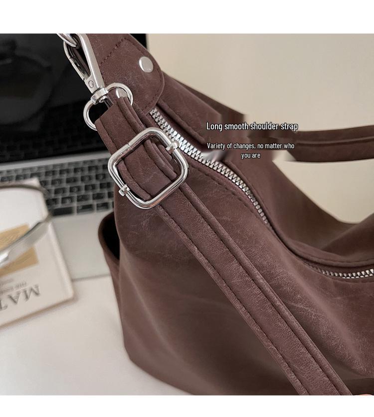 Винтажная повседневная женская сумка кроссбоди: Европейский и американский стиль, большая вместимость, высококлассная сумка-тоут для модного образа