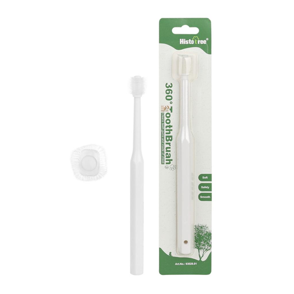 Зубная щетка с поворотом на 360 градусов для собак и кошек, зубная щетка для обучения домашних животных, мягкая щетина, уход за зубами, средства по уходу за домашними животными