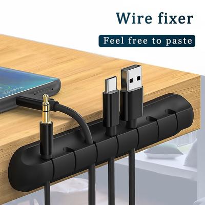 1 шт., силиконовые зажимы для кабеля, органайзер для USB-кабеля, устройство для намотки проводов, настольные аккуратные зажимы для управления мышью, наушниками, клавиатурой, держателем шнура