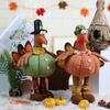Thanksgiving Decoration Turkey Doll with Telescopic Legs Autumn Decors Turkey Figurine Festival Farmhouse Home Ornaments