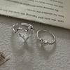 925 Sterling Silver Rings for Women Couple Minimalist Handmade Simple Hollow Heart Ring Party Jewelry Gift Prevent Allergy