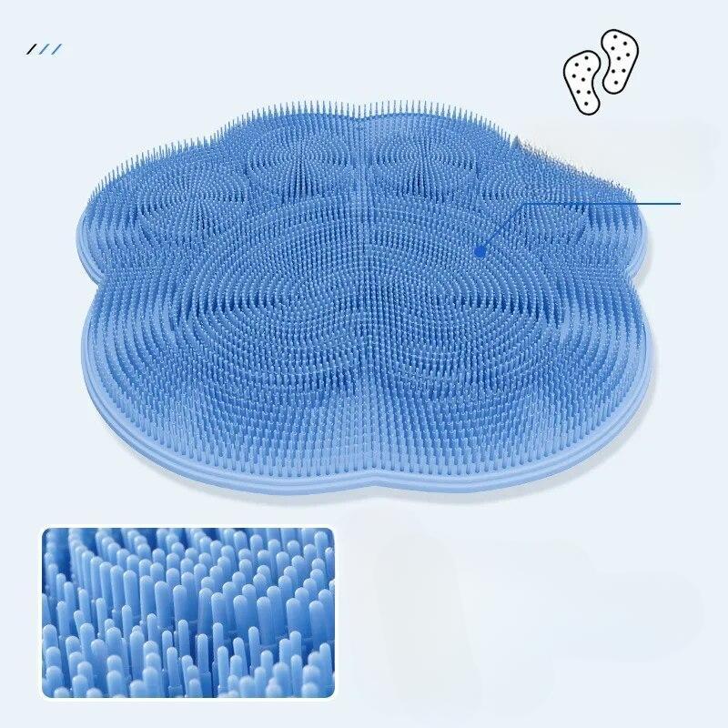 Silicone Shower Back Massage Reusable Cleaning Brush Shower Feet Wash Mat Multifunction Sucker Wall Mat Rub Foot Arms Body Bath