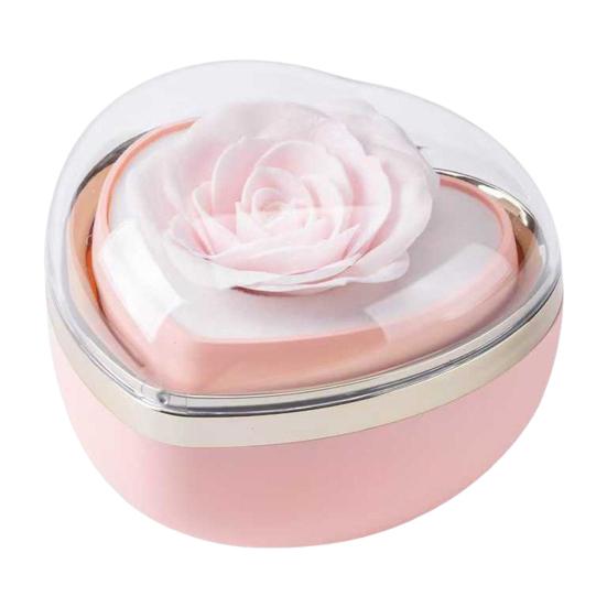 Коробочка для кольца в форме сердца, футляр для кольца с розой из стабилизированного цветка, бархатная внутренняя часть, подарочная коробка для ювелирных изделий на годовщину свадьбы