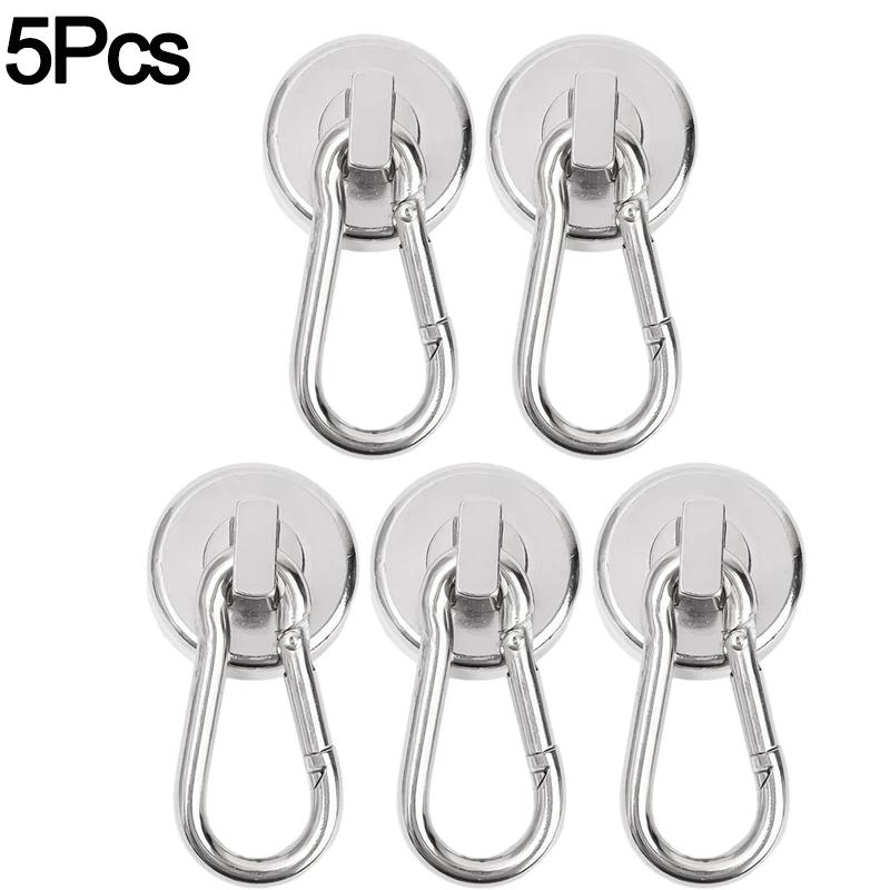 1/5 шт. магнитные крючки-карабины, сильный неодимовый магнит с поворотным карабином, сверхпрочный неодимовый магнитный крючок для подвешивания