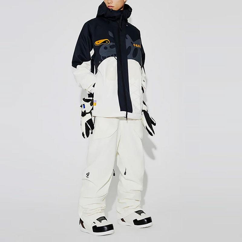 Лыжные брюки Li Ning Унисекс Кремовый Черный AHXT007-1