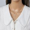 High Grade Butterfly Zircon Tassel Pendant Necklace Stainless Steel Fashion Geometric Choker Jewelry Party Gifts For Women Girls