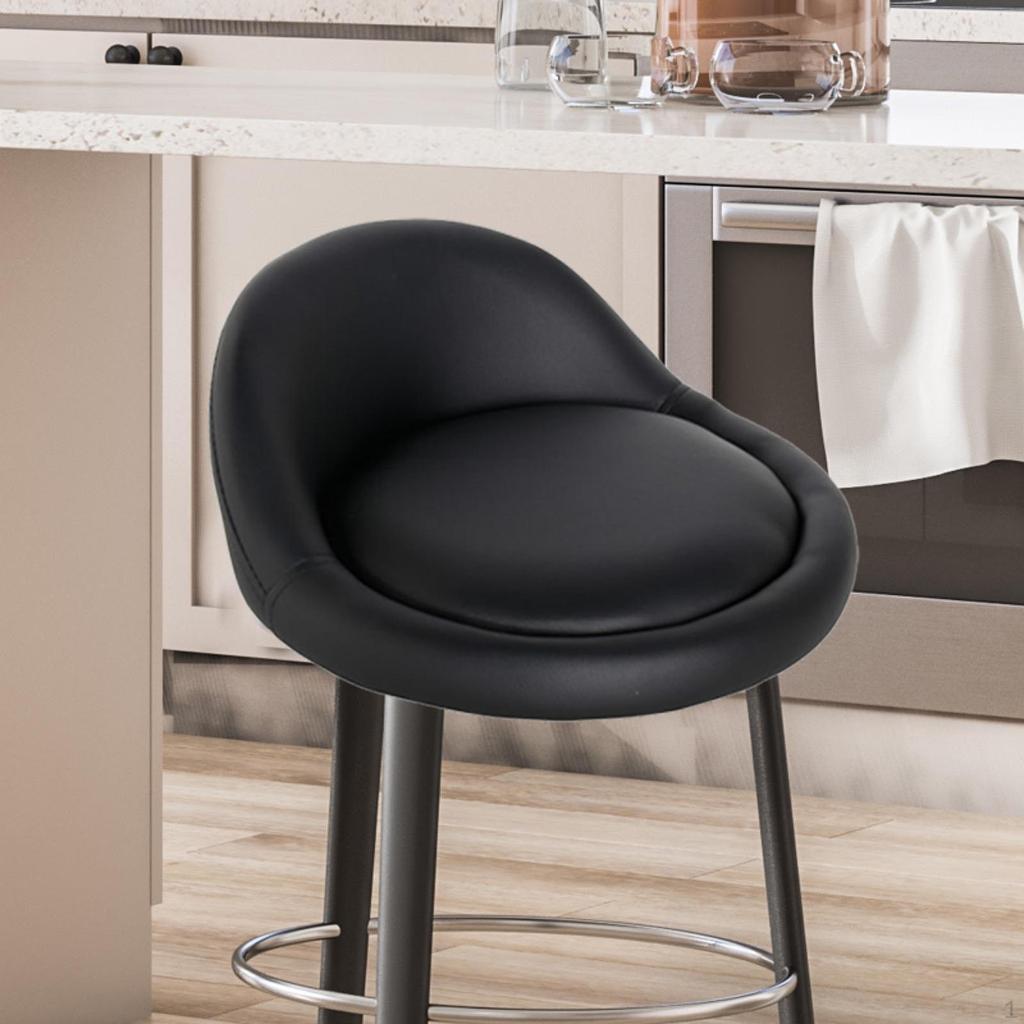 Bar Stool Seat Cushion Replacement Part PU Leather Comfortable Chair Accessory with Backrest Support