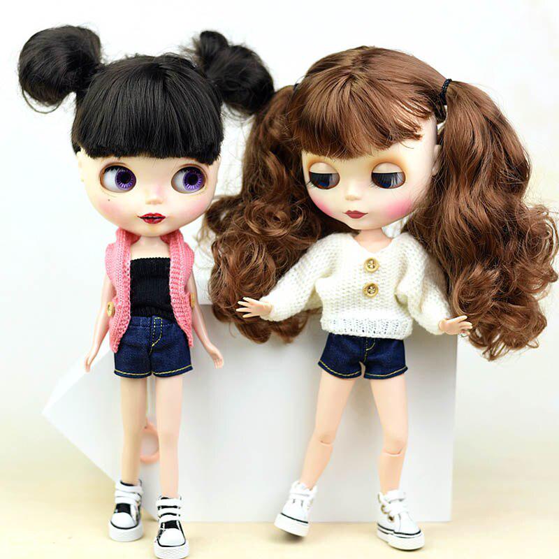 Elastic Jeans Bottom Trousers Pants For Barbie Doll Clothes Fashion Outfit Shorts For Blythe 1/6 BJD Dolls Accessories